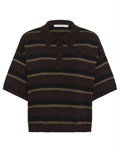Gestuz - GZTaia Polo Pullover - Molé/Black/Military Olive
